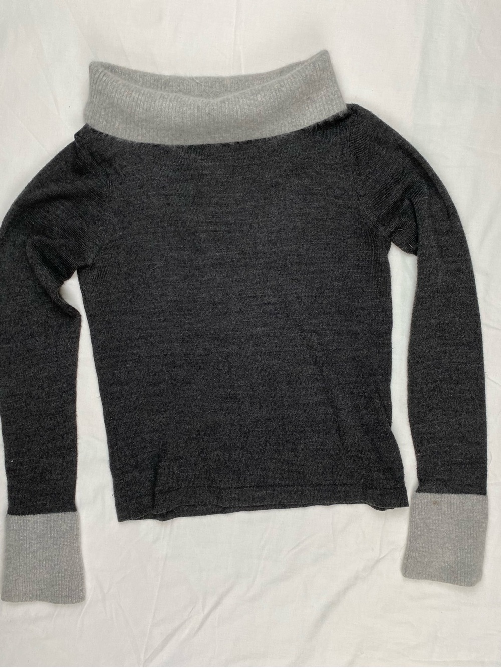 Vintage Tommy Hilfiger Dark Charcoal Off-Shoulder Sweater